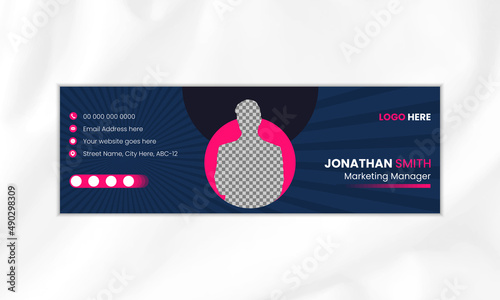 Modern creative email signature design or email footer design template.