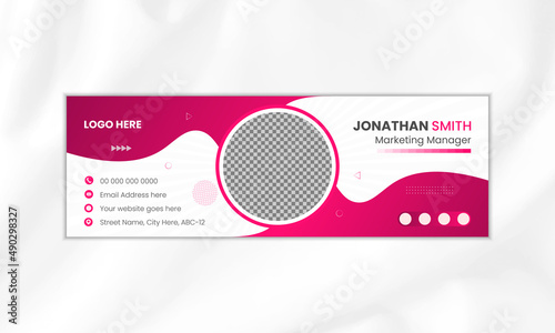 Stylish creative email signature design or email footer design template | Email signature vector template