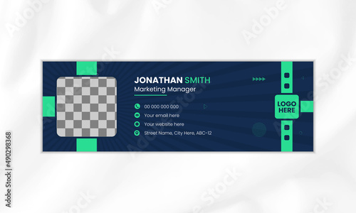 Stylish creative email signature design or email footer design template | Email signature vector template