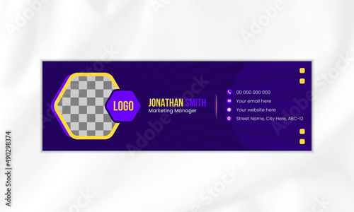 Modern creative email signature design or email footer design template.