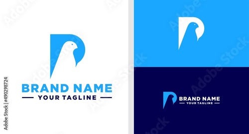 LETTER P LOGO PIGEON EDITABLE