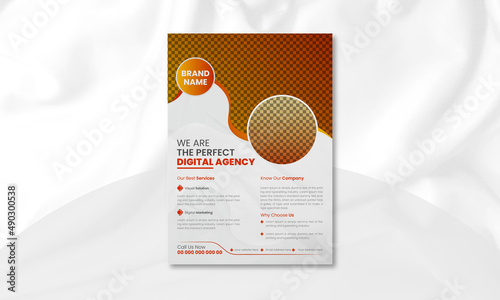 Modern Digital Marketing Business Agency Flyer Design Template. Brochure cover banner design, business posters, modern business banners and leaflets. marketing leaflets.