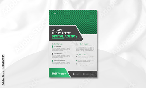Modern Digital Marketing Business Agency Flyer Design Template. Brochure cover banner design, business posters, modern business banners and leaflets. marketing leaflets.