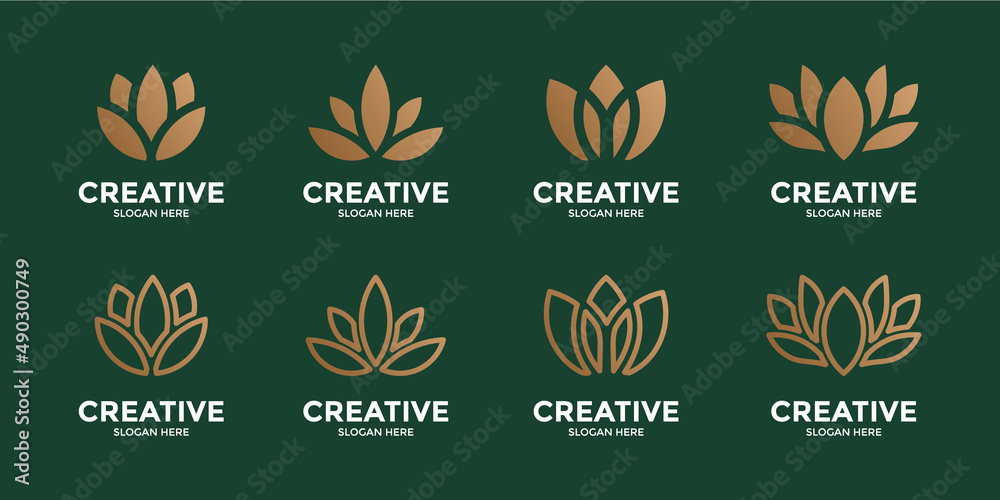 minimalist lotus flower logo collection