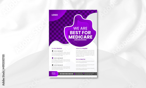 Healthcare flyer design template | Medical business promotional flyer or brochure cover design template | Trendy medical banners and posters.