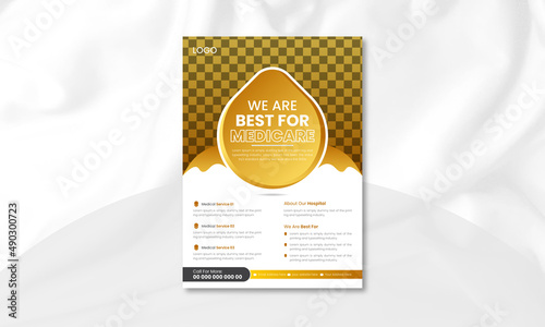 Healthcare flyer design template | Medical business promotional flyer or brochure cover design template | Trendy medical banners and posters.