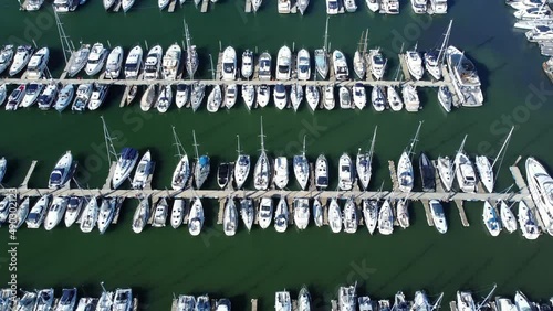 boats in the harbour from above photo