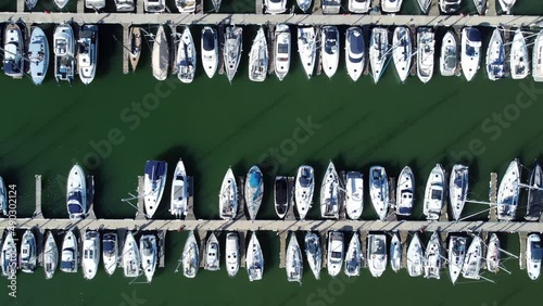 boats in the harbour (topdown) photo