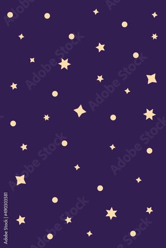 Poster of deep space with stars in a flat style. Mysticism, Halloween set, spiritualism, magic.Vector illustration. Vector illustration