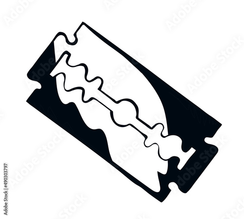 Sharp steel blade. Vector drawing