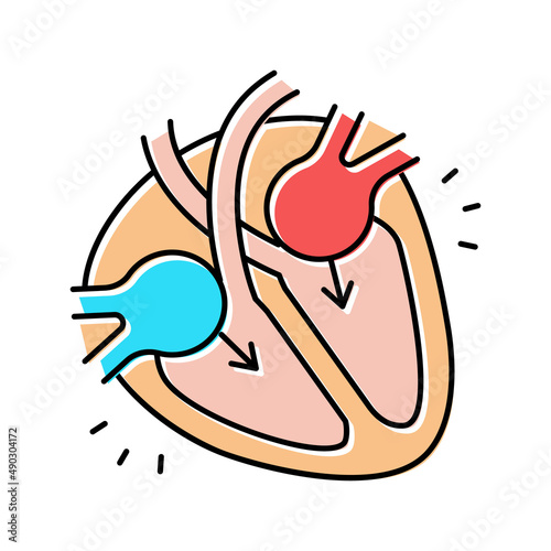 diastole disease color icon vector illustration