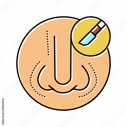 rhinoplasty surgery color icon vector illustration