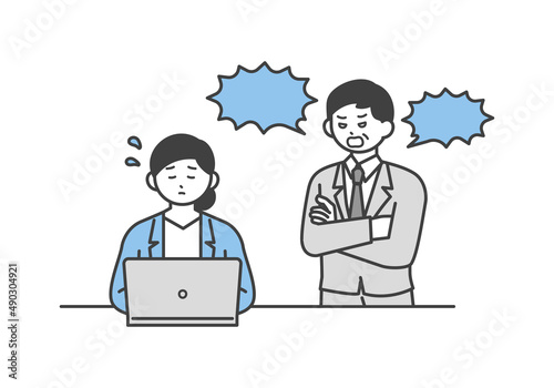 精神的な攻撃を受けるビジネスパーソンのイラスト素材