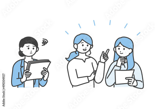 人間関係からの切り話されているビジネスパーソンのイラスト素材
