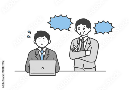 精神的な攻撃を受けるビジネスパーソンのイラスト素材