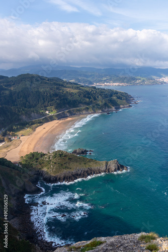 laga beach in the cantabrian sea from the height photo