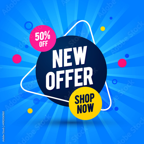 Vector Illustration Colorful New Offer Label