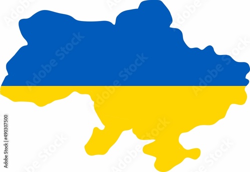 Ukraine country map in country colors