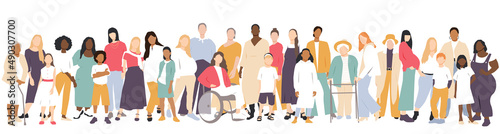 Multicultural group of mothers with kids collection. Flat vector illustration.