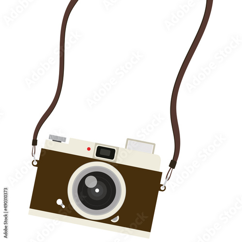 hanging camera on a white background