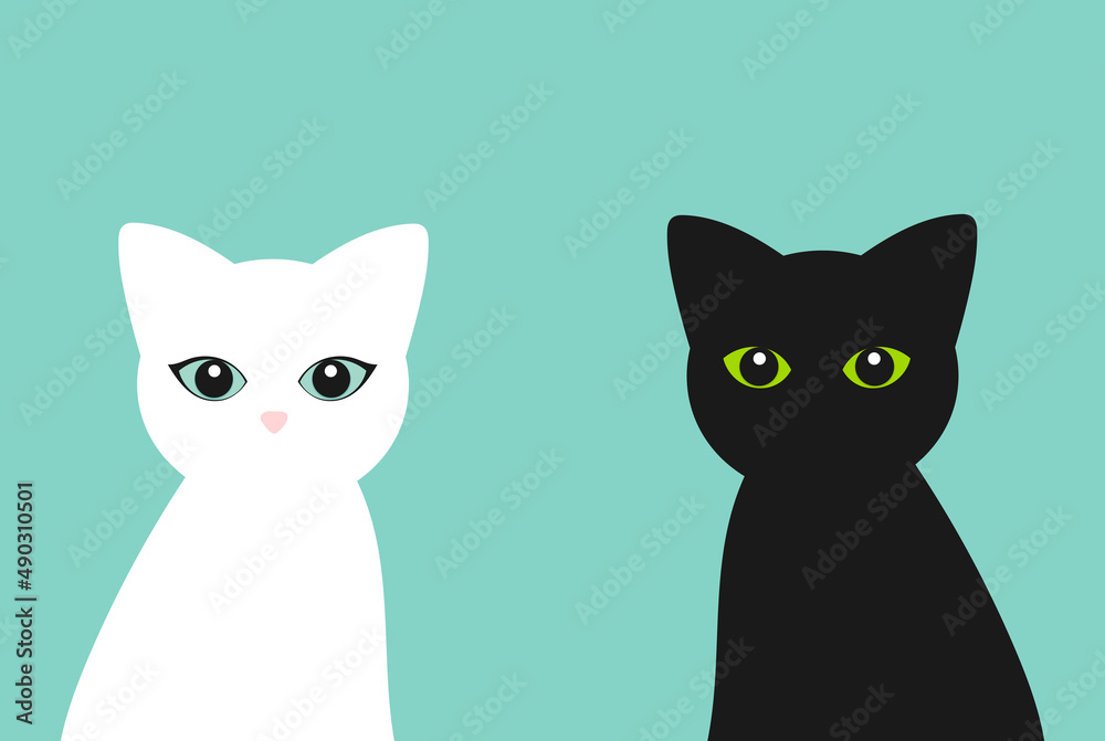 Obraz premium Black and white cats.