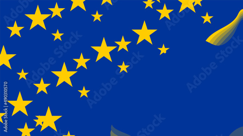 sky with stars, European union flag with eu flag illustration on stars with free spaces