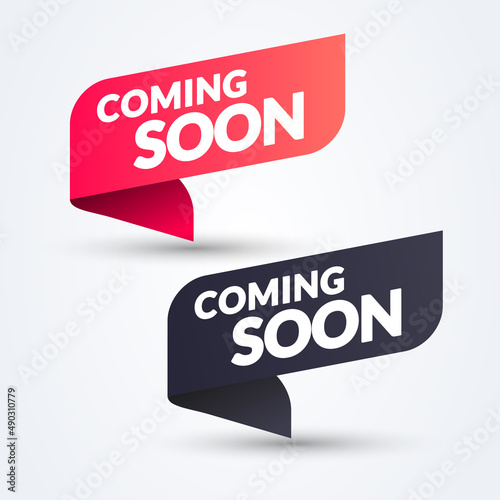 Vector Illustration Coming Soon Label Set