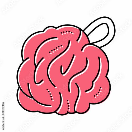 washcloth bath accessory color icon vector illustration