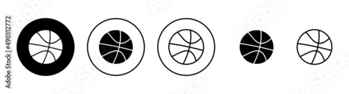 Basketball icons set. Basketball ball sign and symbol