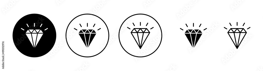Diamond icons set. diamond gems sign and symbol Diamond icons set. diamond gems sign and symbol