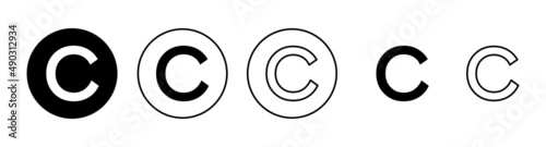 Copyright icons set. copyright sign and symbol