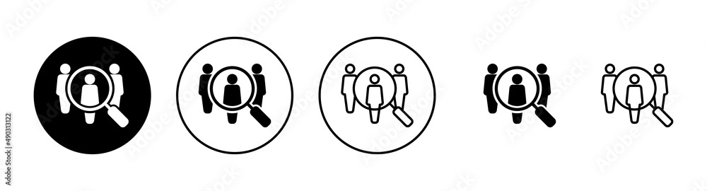 Hiring icons set. Search job vacancy sign and symbol. Human resources concept. Recruitment Hiring icons set. Search job vacancy sign and symbol. Human resources concept. Recruitment