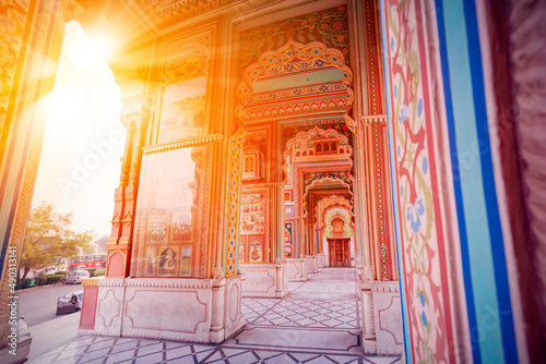 Patrika Gate at Jawahar Circle Garden in Jaipur, India photo