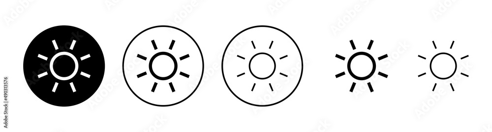 Sun icons set. Brightness sign and symbol Sun icons set. Brightness sign and symbol