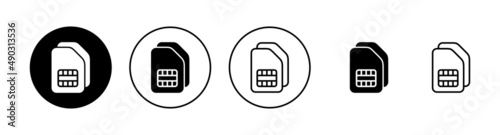 Sim card icons set. dual sim card sign and symbol