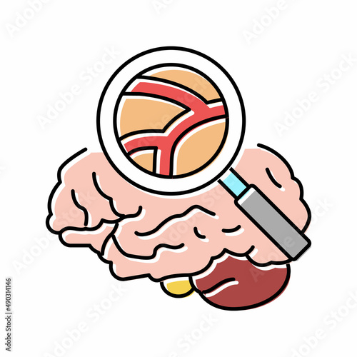 neurovascular surgery color icon vector illustration