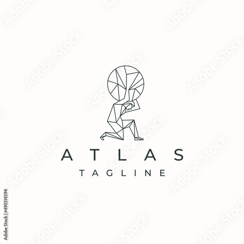 Titan atlas greek goddes logo icon design template flat vector