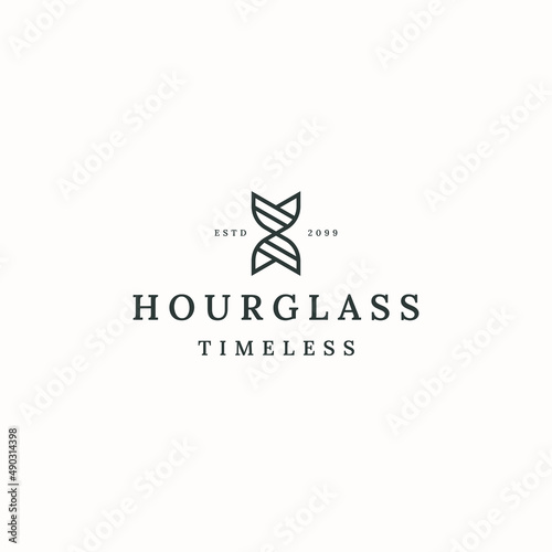 Hourglass or sand hour logo icon design template flat vector