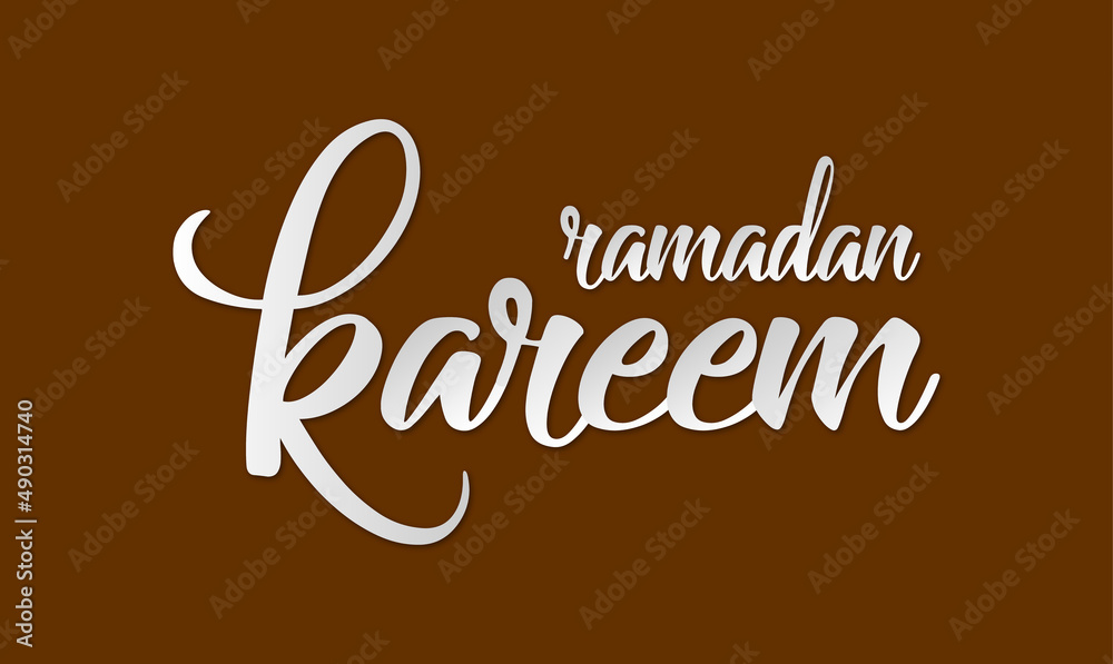 Ramadan kareem greeting beautifaul lettering with beautifaul background.An islamic greeting text in english for holy month 
