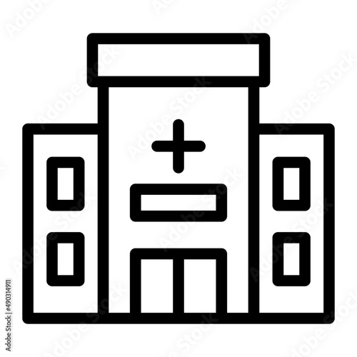 hospital building line icon