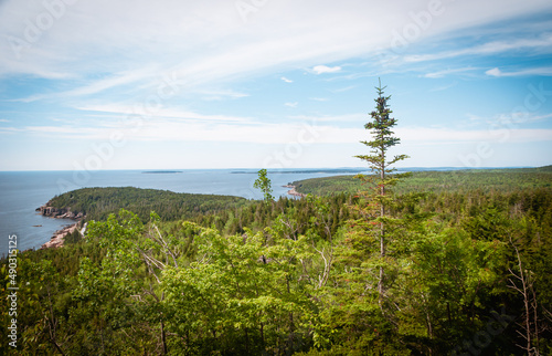 View of the coast of sea from Gorham Mountain, Acadia National Park photo