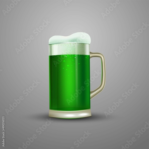 St. Patrick's day green beer glass. vector illustration design