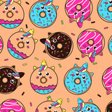 Donut pattern vector seamless