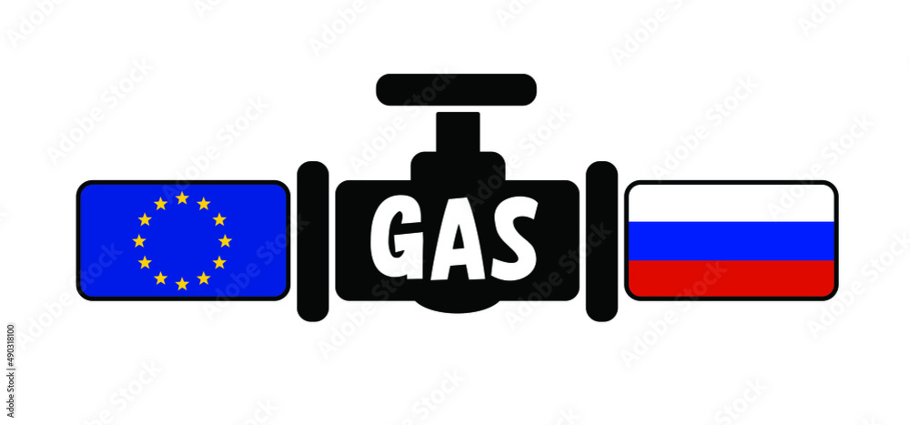 Oi, gas pipeline with flags and with fittings and valves. Valve on the main gas pipeline between the European and Russia. Pipeline with flag. sanction, open or close war conflict. No gas tap. to fill Oi, gas pipeline with flags and with fittings and valves. Valve on the main gas pipeline between the European and Russia. Pipeline with flag. sanction, open or close war conflict. No gas tap. to fill