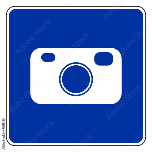 Kamera und Schild