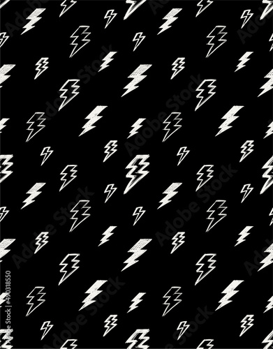 lightning bolt vector drawing seamless pattern