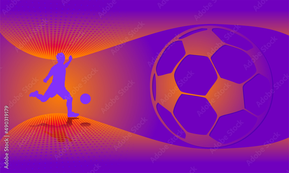 Obraz premium Soccer ball on abstract gradient background vector illustration