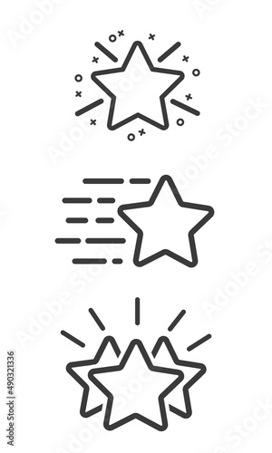 Set of star, line icons. Simple pictograms pack. Modern outline style icons collection.