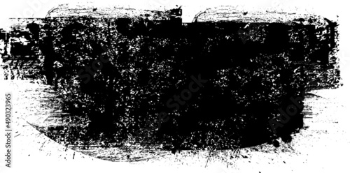 Grunge Paint stripe . Vector brush Stroke . Distressed banner . Black isolated paintbrush collection . Modern Textured shape . Dry border in Black 