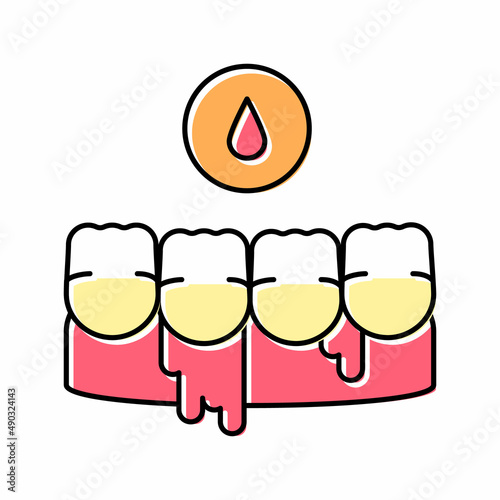 bleeding gums color icon vector illustration